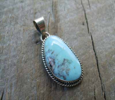 Native American Jewelry- Dry Creek Turquoise Pendant